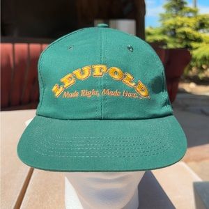 Vintage Leupold Optics Hat One Size NWT Trucker Cap Hat Green Rifle Hunting Camp